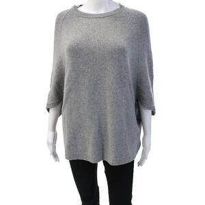 VDP Unisex Gray 100% Wool Pullover Crew Neck 3/4 Sleeve Sweater Size M